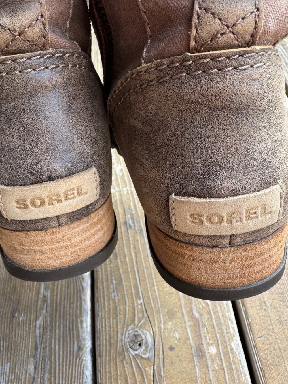 Sorel Major Carly Brown Leather & Canvas Lace Up Side Zip Combat Boots Womens 9 - Picture 7 of 16